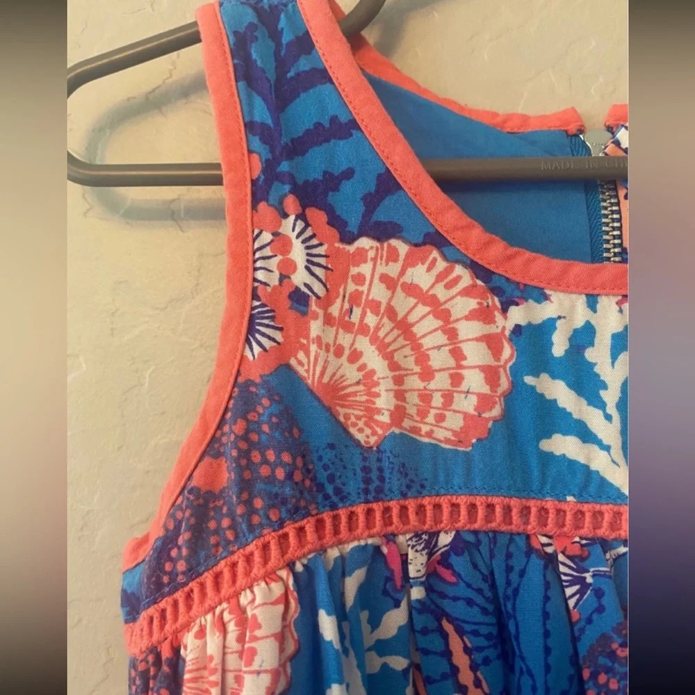 Gymboree blue coral print dress size 4